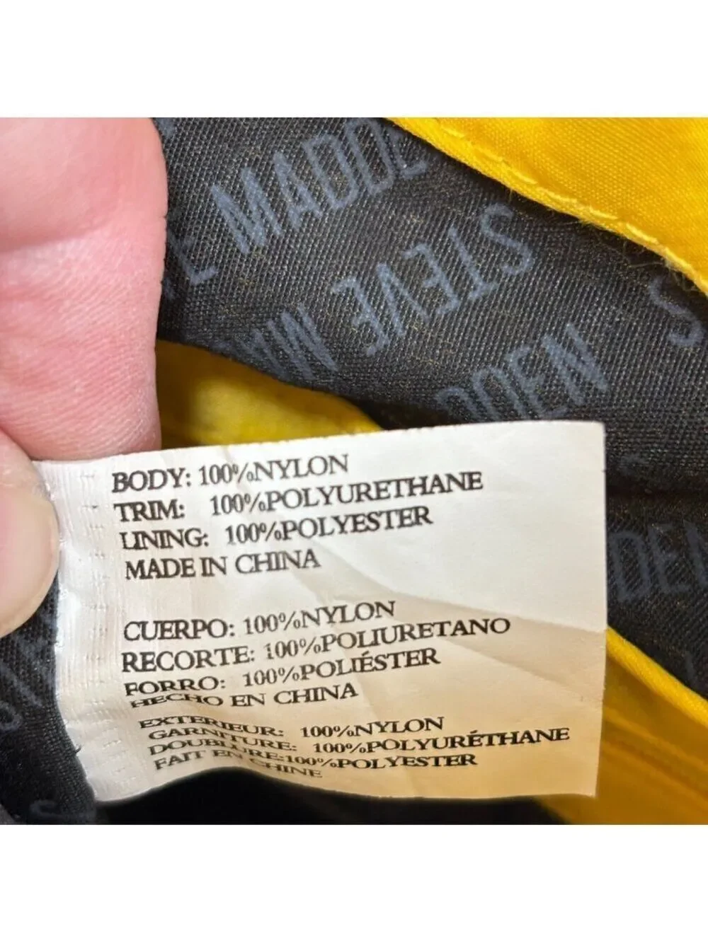 Steve Madden Womens Yellow Mini Nylon Sling Zip Backpack Travel Bag